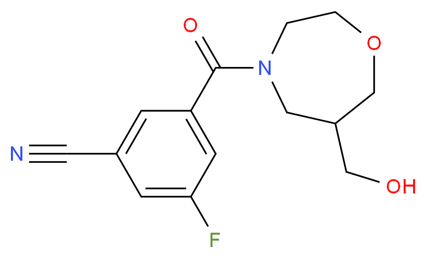 3-fluoro-5-{[6-(hydroxymethyl)-1,4-oxazepan-4-yl]carbonyl}benzonitrile_Molecular_structure_CAS_)