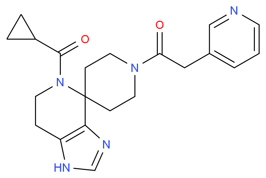 5-(cyclopropylcarbonyl)-1'-(pyridin-3-ylacetyl)-1,5,6,7-tetrahydrospiro[imidazo[4,5-c]pyridine-4,4'-piperidine]_Molecular_structure_CAS_)