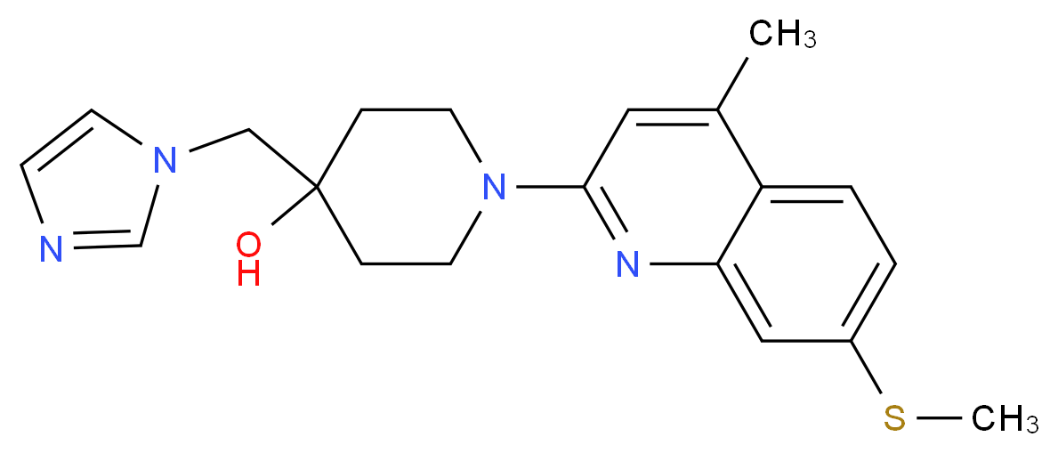 4-(1H-imidazol-1-ylmethyl)-1-[4-methyl-7-(methylthio)quinolin-2-yl]piperidin-4-ol_Molecular_structure_CAS_)