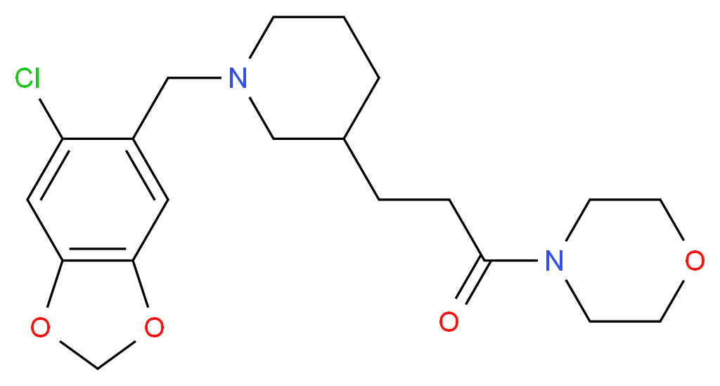 4-(3-{1-[(6-chloro-1,3-benzodioxol-5-yl)methyl]-3-piperidinyl}propanoyl)morpholine_Molecular_structure_CAS_)