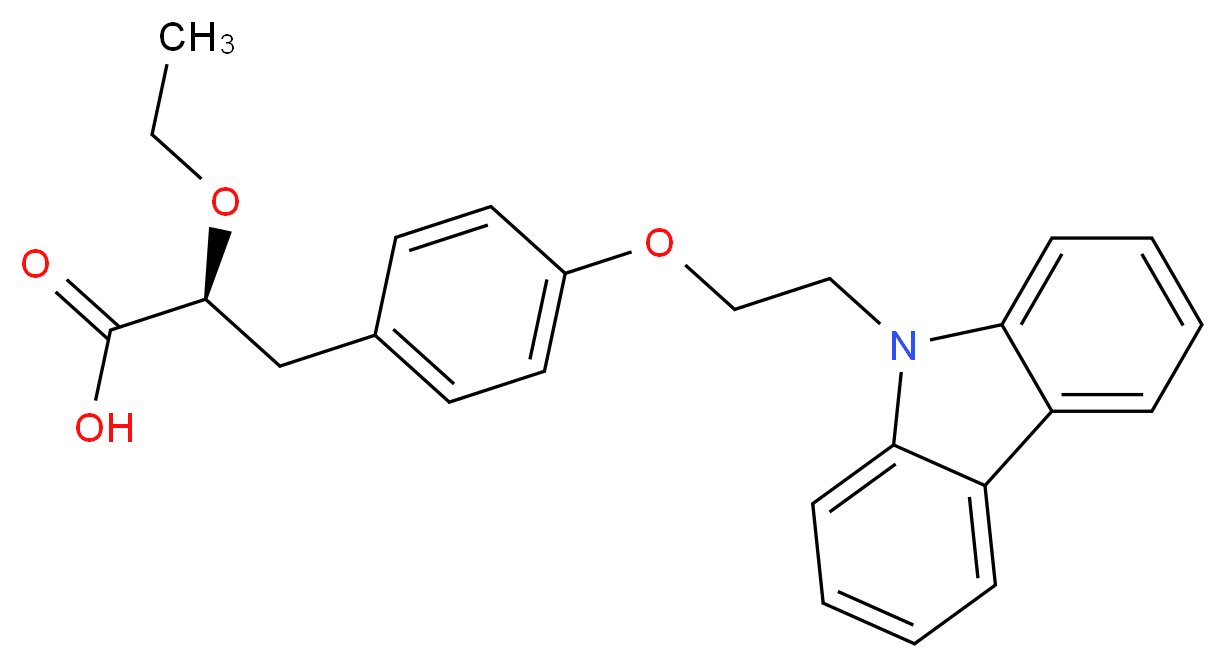 (S)-3-(4-(2-Carbazol-9-Yl-Ethoxy)-Phenyl)-2-Ethoxy-Propionic Acid_Molecular_structure_CAS_)