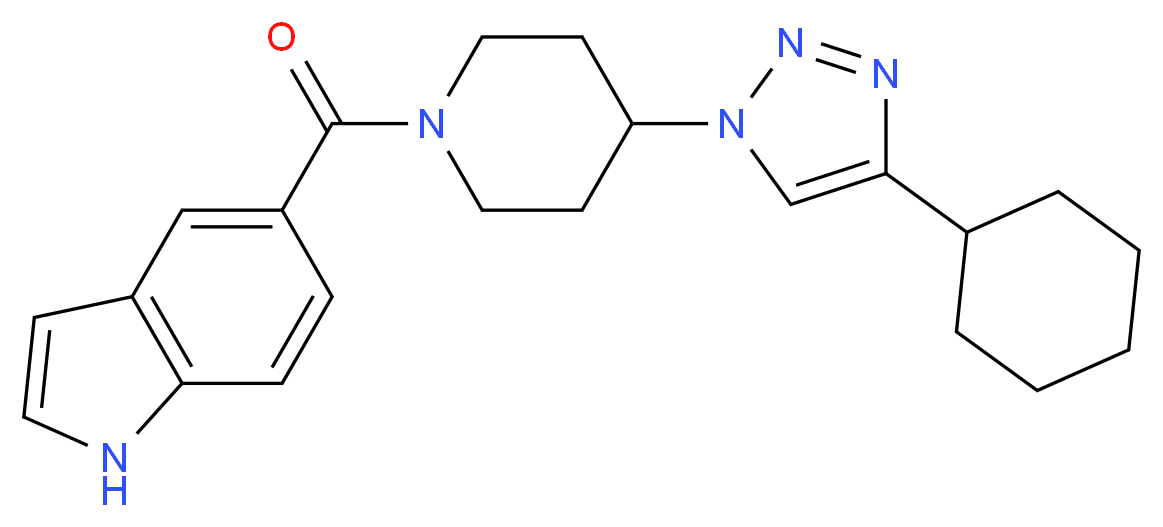 5-{[4-(4-cyclohexyl-1H-1,2,3-triazol-1-yl)piperidin-1-yl]carbonyl}-1H-indole_Molecular_structure_CAS_)