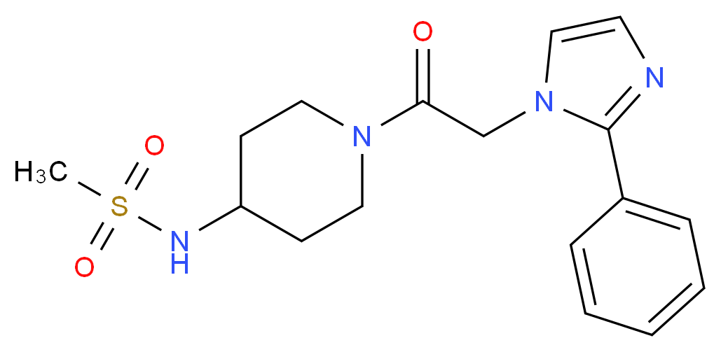 N-{1-[2-(2-phenyl-1H-imidazol-1-yl)acetyl]-4-piperidinyl}methanesulfonamide_Molecular_structure_CAS_)