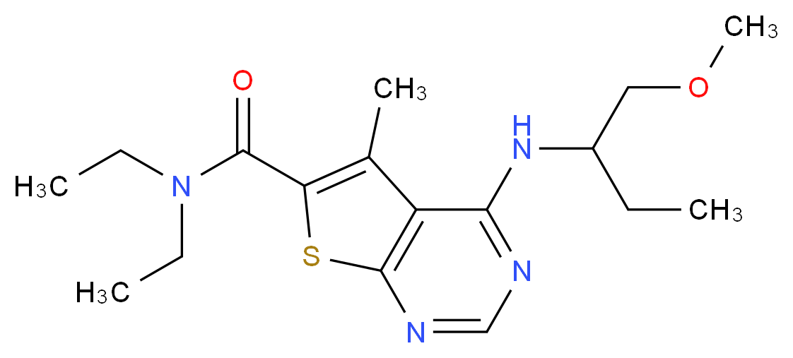 N,N-diethyl-4-{[1-(methoxymethyl)propyl]amino}-5-methylthieno[2,3-d]pyrimidine-6-carboxamide_Molecular_structure_CAS_)