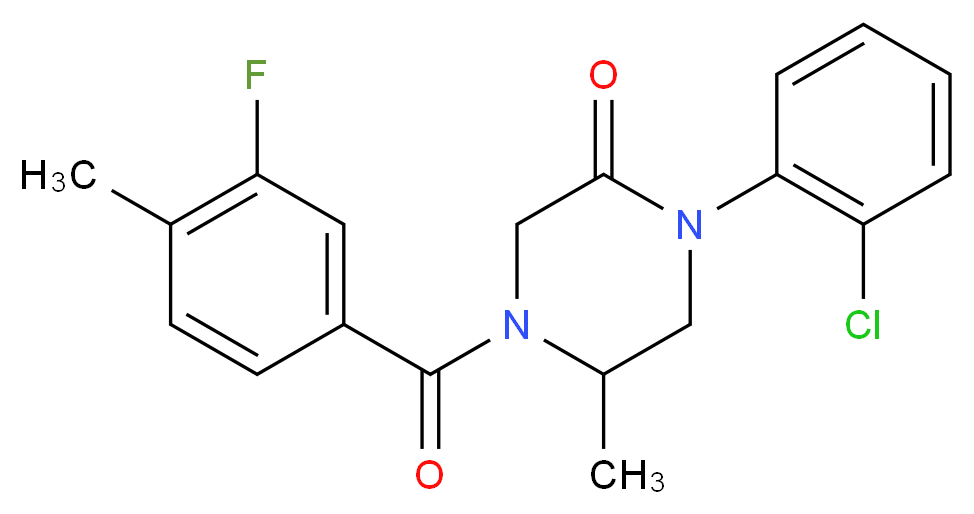 1-(2-chlorophenyl)-4-(3-fluoro-4-methylbenzoyl)-5-methyl-2-piperazinone_Molecular_structure_CAS_)