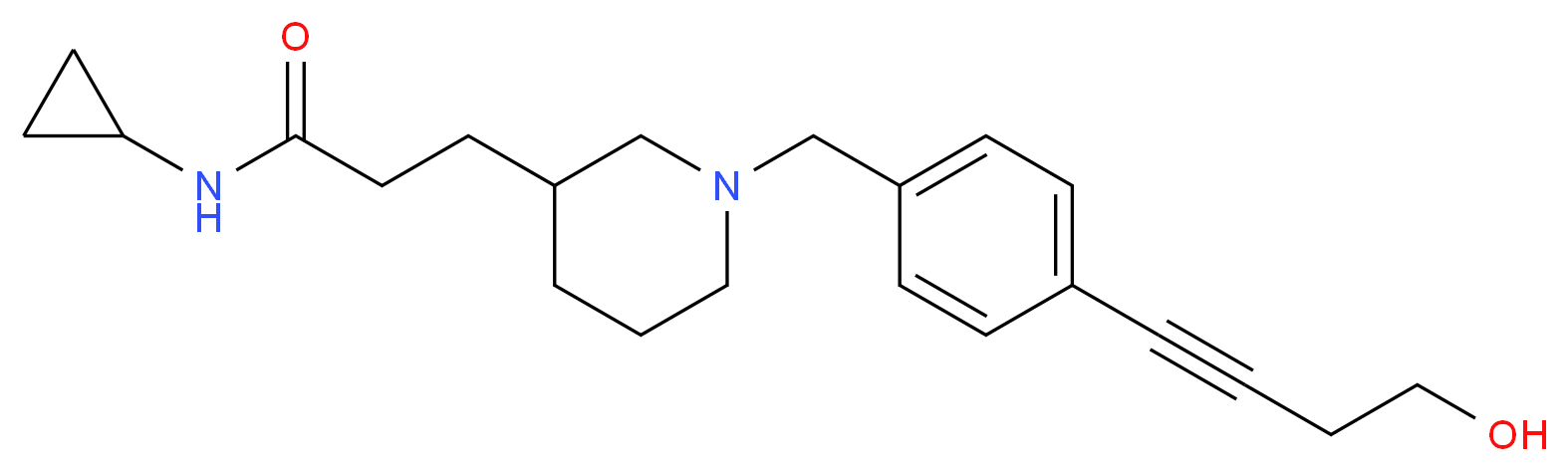 N-cyclopropyl-3-{1-[4-(4-hydroxy-1-butyn-1-yl)benzyl]-3-piperidinyl}propanamide_Molecular_structure_CAS_)