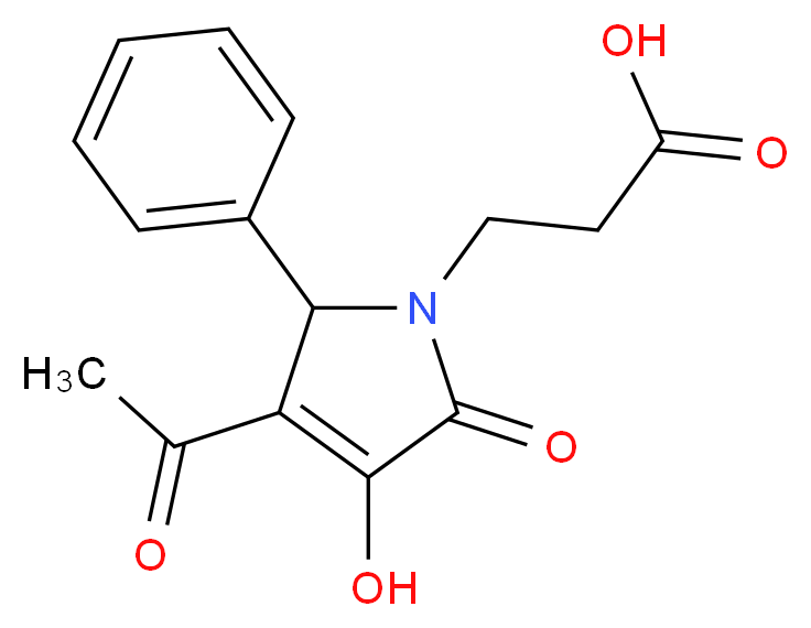 3-(3-Acetyl-4-hydroxy-5-oxo-2-phenyl-2,5-dihydro-pyrrol-1-yl)-propionic acid_Molecular_structure_CAS_)