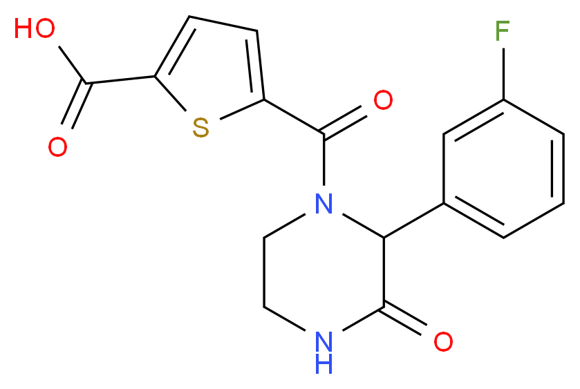 5-{[2-(3-fluorophenyl)-3-oxopiperazin-1-yl]carbonyl}thiophene-2-carboxylic acid_Molecular_structure_CAS_)