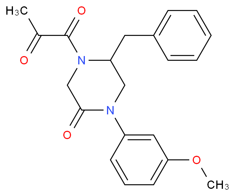 5-benzyl-1-(3-methoxyphenyl)-4-pyruvoyl-2-piperazinone_Molecular_structure_CAS_)