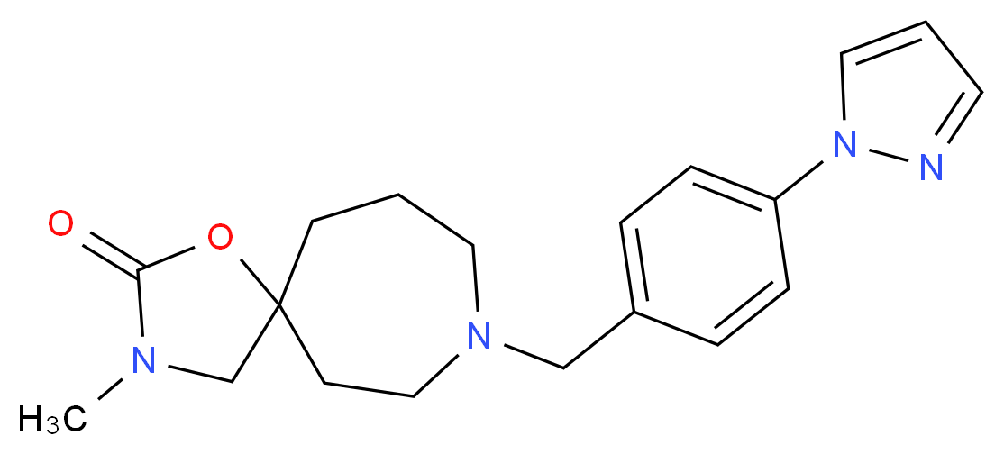 3-methyl-8-[4-(1H-pyrazol-1-yl)benzyl]-1-oxa-3,8-diazaspiro[4.6]undecan-2-one_Molecular_structure_CAS_)
