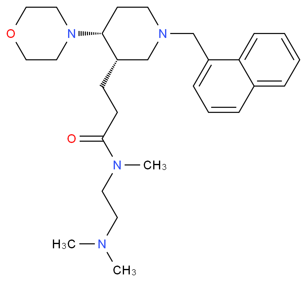 N-[2-(dimethylamino)ethyl]-N-methyl-3-[(3S*,4R*)-4-(4-morpholinyl)-1-(1-naphthylmethyl)-3-piperidinyl]propanamide_Molecular_structure_CAS_)