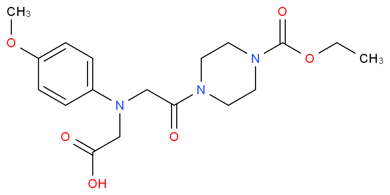 [{2-[4-(Ethoxycarbonyl)piperazin-1-yl]-2-oxoethyl}(4-methoxyphenyl)amino]acetic acid_Molecular_structure_CAS_)