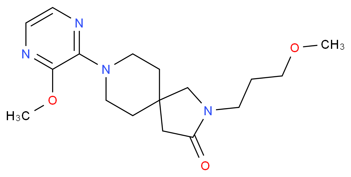 2-(3-methoxypropyl)-8-(3-methoxy-2-pyrazinyl)-2,8-diazaspiro[4.5]decan-3-one_Molecular_structure_CAS_)