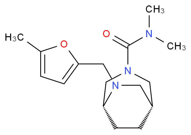 (1R*,5R*)-N,N-dimethyl-6-[(5-methyl-2-furyl)methyl]-3,6-diazabicyclo[3.2.2]nonane-3-carboxamide_Molecular_structure_CAS_)