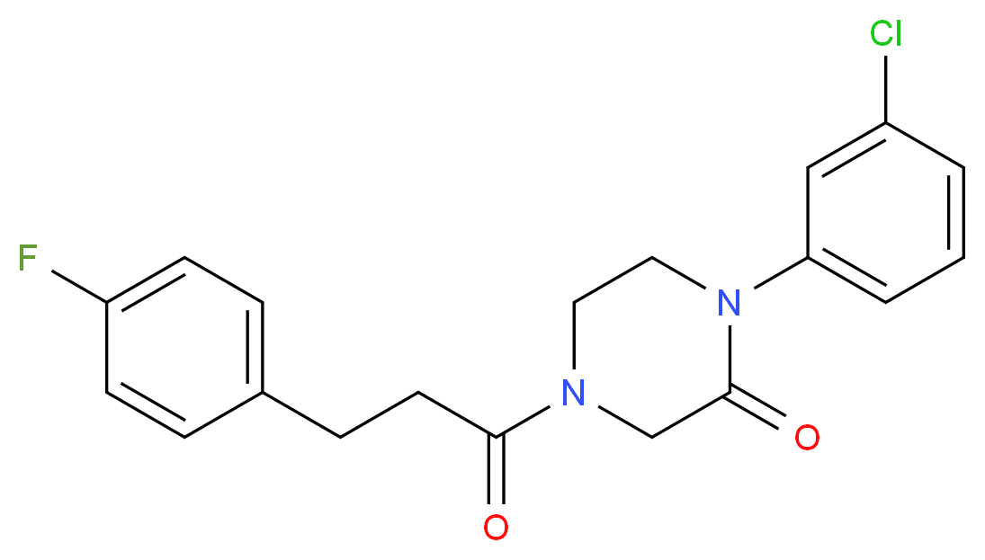 1-(3-chlorophenyl)-4-[3-(4-fluorophenyl)propanoyl]-2-piperazinone_Molecular_structure_CAS_)