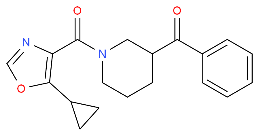 {1-[(5-cyclopropyl-1,3-oxazol-4-yl)carbonyl]-3-piperidinyl}(phenyl)methanone_Molecular_structure_CAS_)