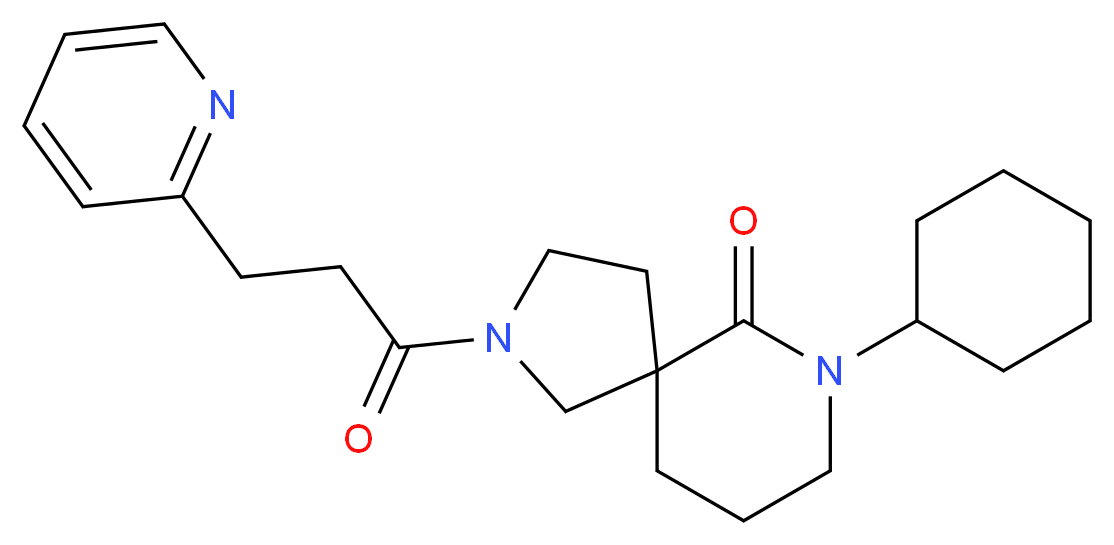 7-cyclohexyl-2-(3-pyridin-2-ylpropanoyl)-2,7-diazaspiro[4.5]decan-6-one_Molecular_structure_CAS_)