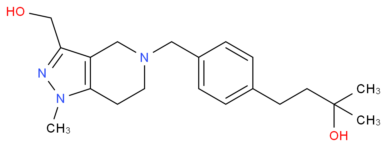 4-(4-{[3-(hydroxymethyl)-1-methyl-1,4,6,7-tetrahydro-5H-pyrazolo[4,3-c]pyridin-5-yl]methyl}phenyl)-2-methyl-2-butanol_Molecular_structure_CAS_)
