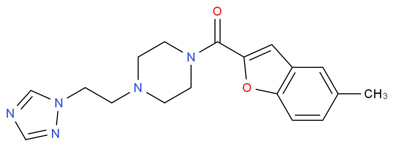 1-[(5-methyl-1-benzofuran-2-yl)carbonyl]-4-[2-(1H-1,2,4-triazol-1-yl)ethyl]piperazine_Molecular_structure_CAS_)