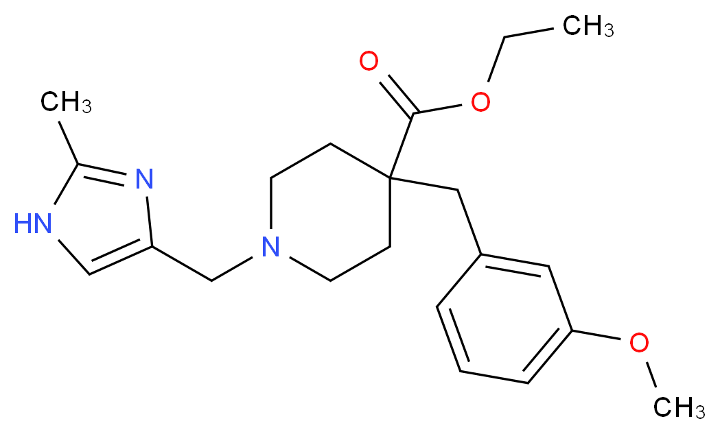 ethyl 4-(3-methoxybenzyl)-1-[(2-methyl-1H-imidazol-4-yl)methyl]-4-piperidinecarboxylate_Molecular_structure_CAS_)