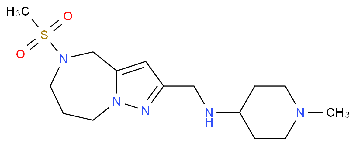 1-methyl-N-{[5-(methylsulfonyl)-5,6,7,8-tetrahydro-4H-pyrazolo[1,5-a][1,4]diazepin-2-yl]methyl}piperidin-4-amine_Molecular_structure_CAS_)
