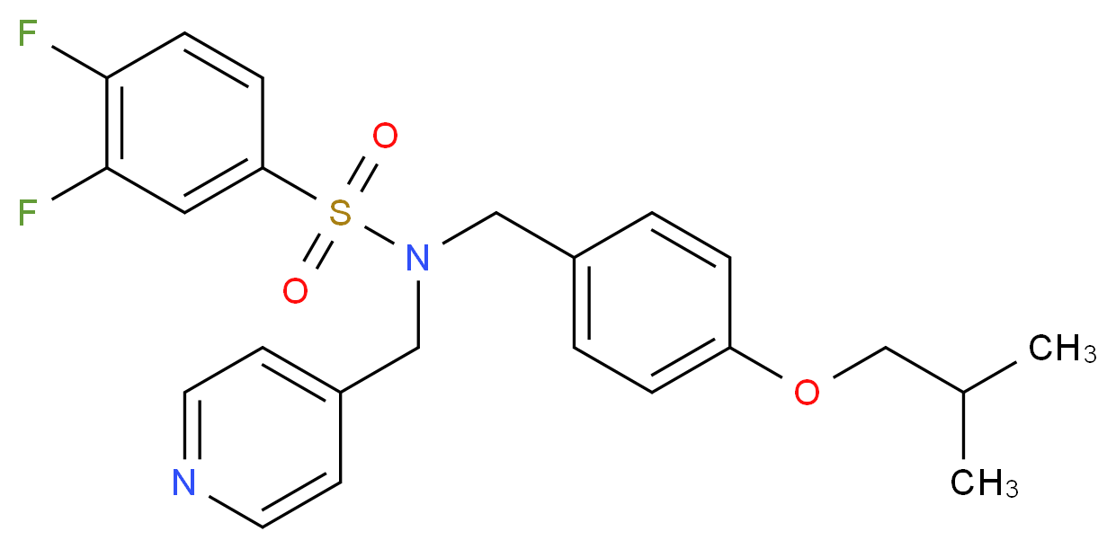 3,4-difluoro-N-(4-isobutoxybenzyl)-N-(4-pyridinylmethyl)benzenesulfonamide_Molecular_structure_CAS_)