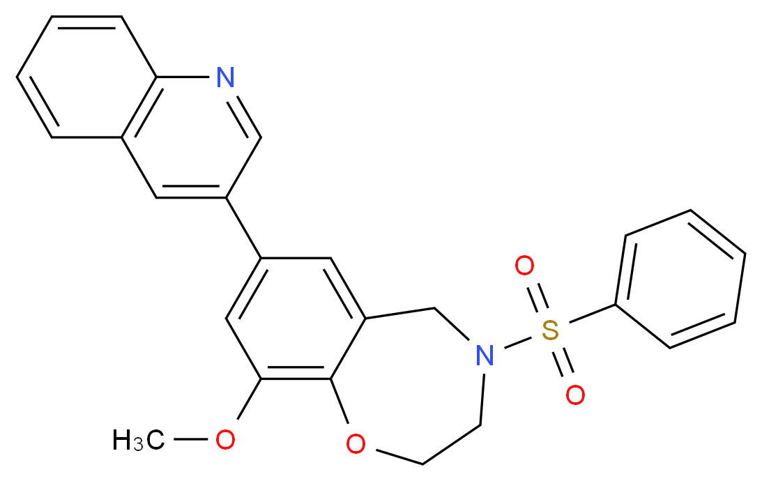 9-methoxy-4-(phenylsulfonyl)-7-(3-quinolinyl)-2,3,4,5-tetrahydro-1,4-benzoxazepine_Molecular_structure_CAS_)