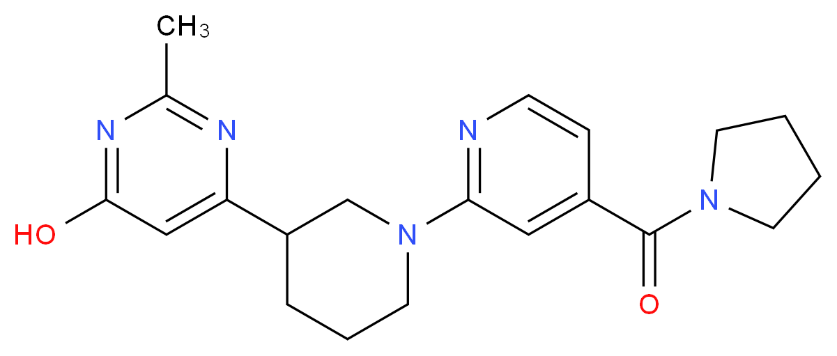 2-methyl-6-{1-[4-(1-pyrrolidinylcarbonyl)-2-pyridinyl]-3-piperidinyl}-4-pyrimidinol_Molecular_structure_CAS_)
