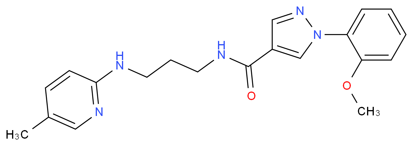 1-(2-methoxyphenyl)-N-{3-[(5-methyl-2-pyridinyl)amino]propyl}-1H-pyrazole-4-carboxamide_Molecular_structure_CAS_)