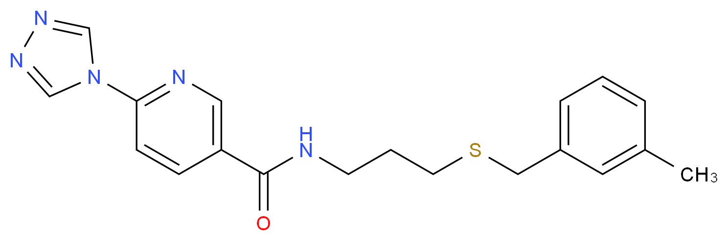 N-{3-[(3-methylbenzyl)thio]propyl}-6-(4H-1,2,4-triazol-4-yl)nicotinamide_Molecular_structure_CAS_)