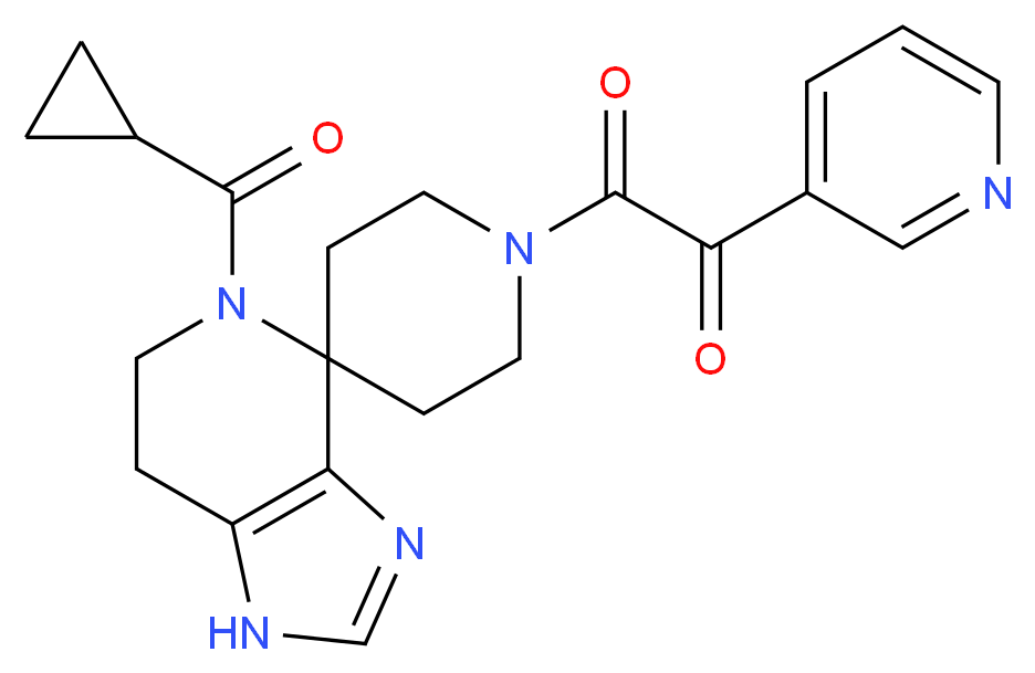 2-[5-(cyclopropylcarbonyl)-1,5,6,7-tetrahydro-1'H-spiro[imidazo[4,5-c]pyridine-4,4'-piperidin]-1'-yl]-2-oxo-1-pyridin-3-ylethanone_Molecular_structure_CAS_)
