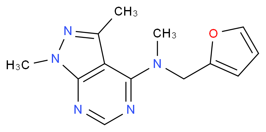 N-(2-furylmethyl)-N,1,3-trimethyl-1H-pyrazolo[3,4-d]pyrimidin-4-amine_Molecular_structure_CAS_)