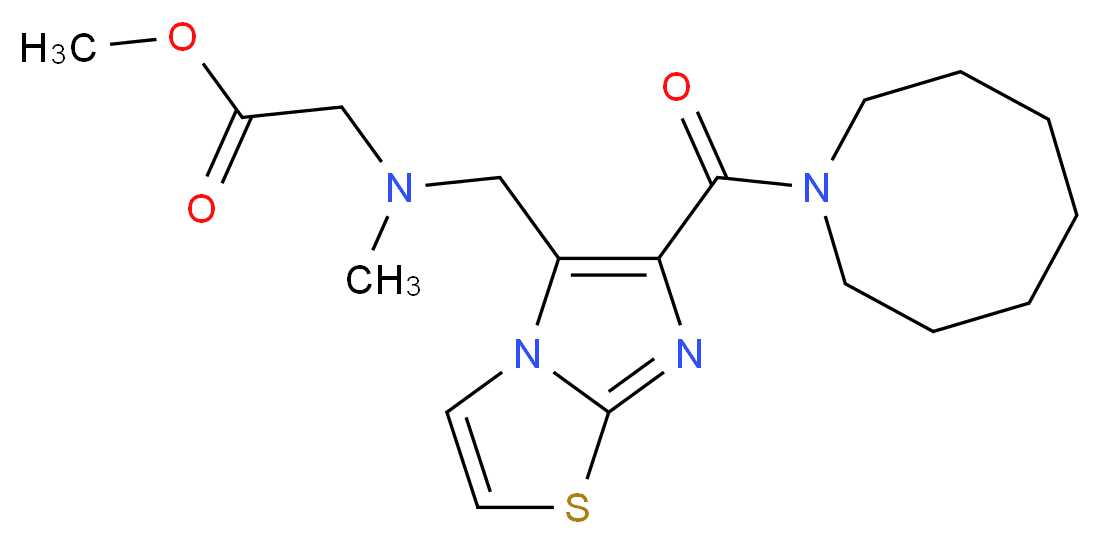 methyl N-{[6-(1-azocanylcarbonyl)imidazo[2,1-b][1,3]thiazol-5-yl]methyl}-N-methylglycinate_Molecular_structure_CAS_)