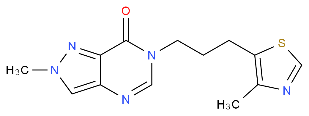 2-methyl-6-[3-(4-methyl-1,3-thiazol-5-yl)propyl]-2,6-dihydro-7H-pyrazolo[4,3-d]pyrimidin-7-one_Molecular_structure_CAS_)
