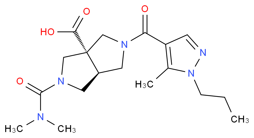 (3aS*,6aS*)-2-[(dimethylamino)carbonyl]-5-[(5-methyl-1-propyl-1H-pyrazol-4-yl)carbonyl]hexahydropyrrolo[3,4-c]pyrrole-3a(1H)-carboxylic acid_Molecular_structure_CAS_)