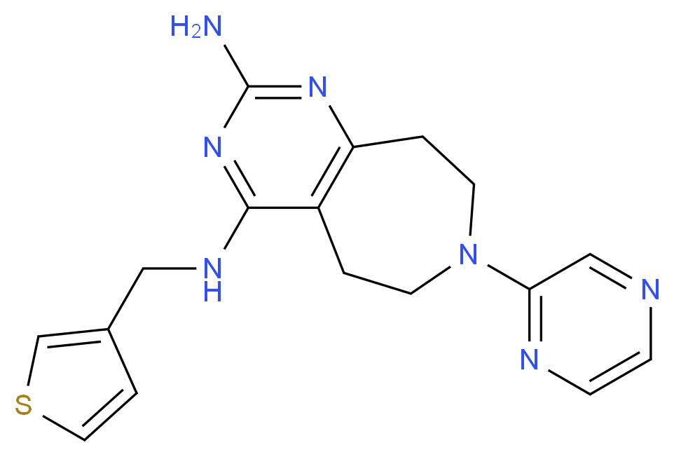 7-pyrazin-2-yl-N~4~-(3-thienylmethyl)-6,7,8,9-tetrahydro-5H-pyrimido[4,5-d]azepine-2,4-diamine_Molecular_structure_CAS_)