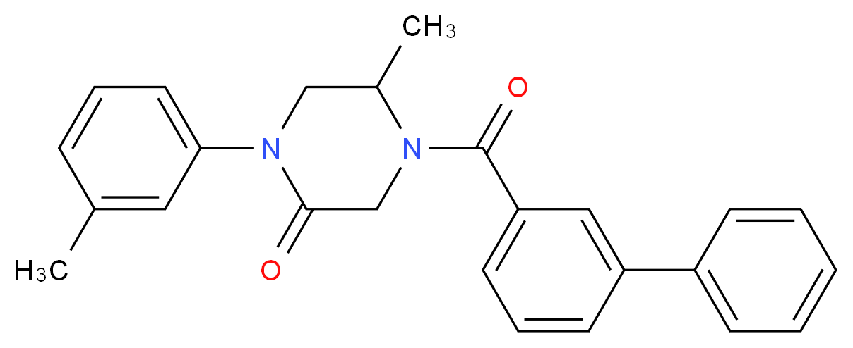 4-(3-biphenylylcarbonyl)-5-methyl-1-(3-methylphenyl)-2-piperazinone_Molecular_structure_CAS_)