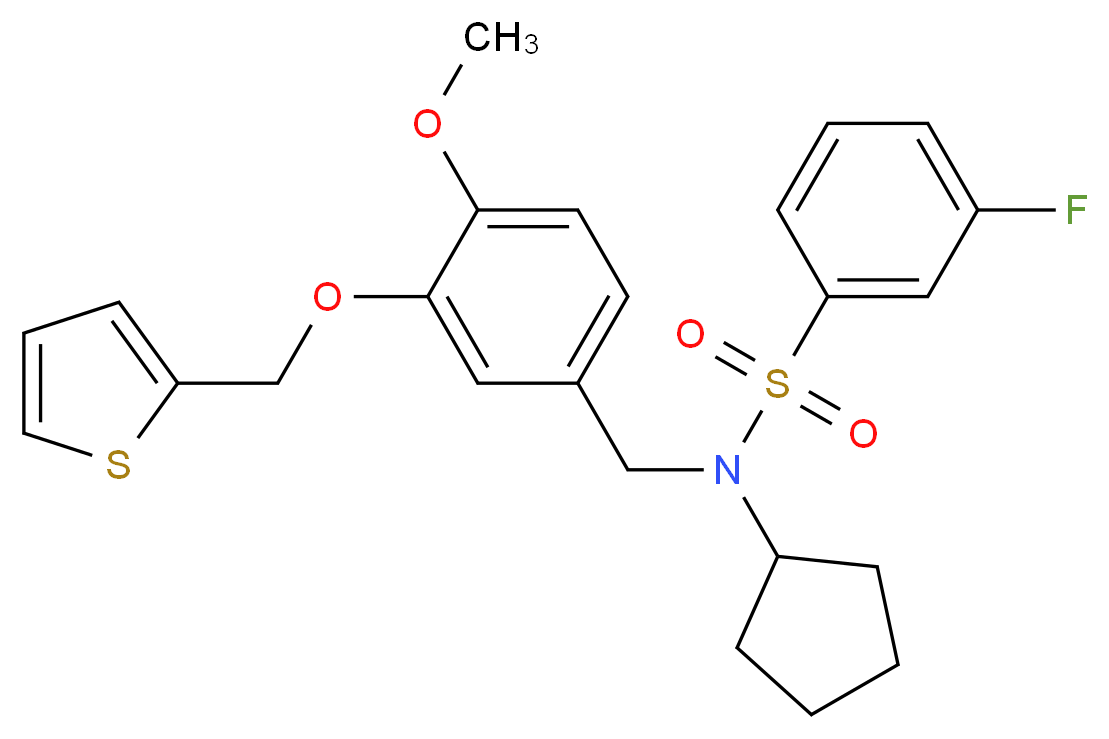 N-cyclopentyl-3-fluoro-N-[4-methoxy-3-(2-thienylmethoxy)benzyl]benzenesulfonamide_Molecular_structure_CAS_)