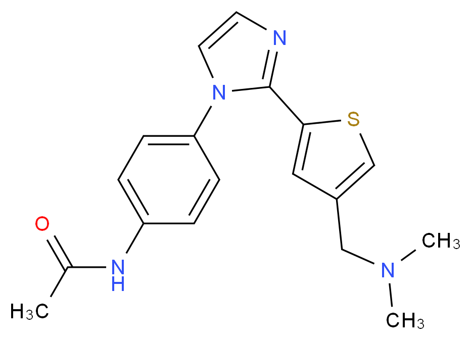 N-[4-(2-{4-[(dimethylamino)methyl]-2-thienyl}-1H-imidazol-1-yl)phenyl]acetamide_Molecular_structure_CAS_)