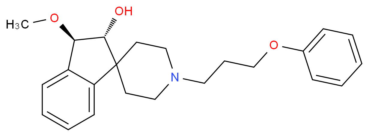 (2R*,3R*)-3-methoxy-1'-(3-phenoxypropyl)-2,3-dihydrospiro[indene-1,4'-piperidin]-2-ol_Molecular_structure_CAS_)