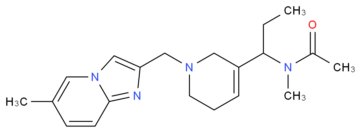 N-methyl-N-(1-{1-[(6-methylimidazo[1,2-a]pyridin-2-yl)methyl]-1,2,5,6-tetrahydropyridin-3-yl}propyl)acetamide_Molecular_structure_CAS_)