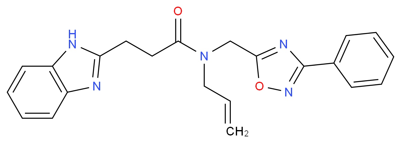 N-allyl-3-(1H-benzimidazol-2-yl)-N-[(3-phenyl-1,2,4-oxadiazol-5-yl)methyl]propanamide_Molecular_structure_CAS_)