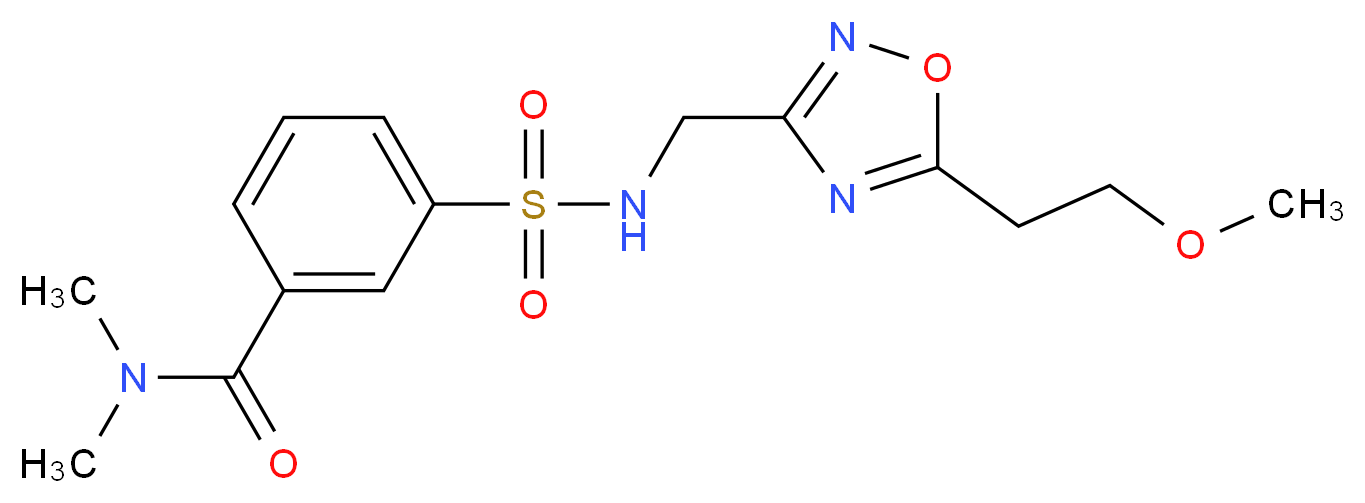 3-[({[5-(2-methoxyethyl)-1,2,4-oxadiazol-3-yl]methyl}amino)sulfonyl]-N,N-dimethylbenzamide_Molecular_structure_CAS_)