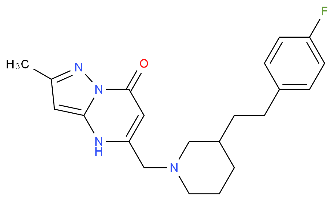 5-({3-[2-(4-fluorophenyl)ethyl]-1-piperidinyl}methyl)-2-methylpyrazolo[1,5-a]pyrimidin-7(4H)-one_Molecular_structure_CAS_)