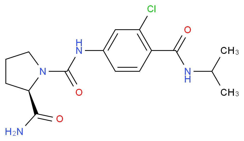 (2R)-N~1~-{3-chloro-4-[(isopropylamino)carbonyl]phenyl}pyrrolidine-1,2-dicarboxamide_Molecular_structure_CAS_)