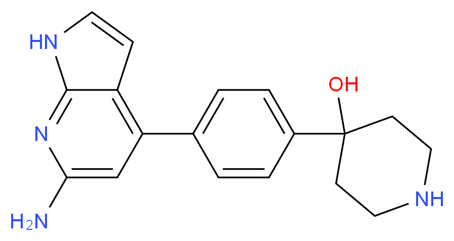 4-[4-(6-amino-1H-pyrrolo[2,3-b]pyridin-4-yl)phenyl]-4-piperidinol_Molecular_structure_CAS_)