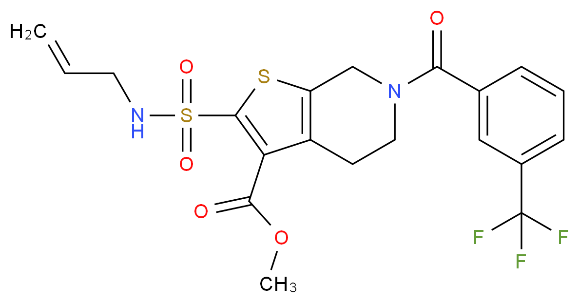 methyl 2-[(allylamino)sulfonyl]-6-[3-(trifluoromethyl)benzoyl]-4,5,6,7-tetrahydrothieno[2,3-c]pyridine-3-carboxylate_Molecular_structure_CAS_)