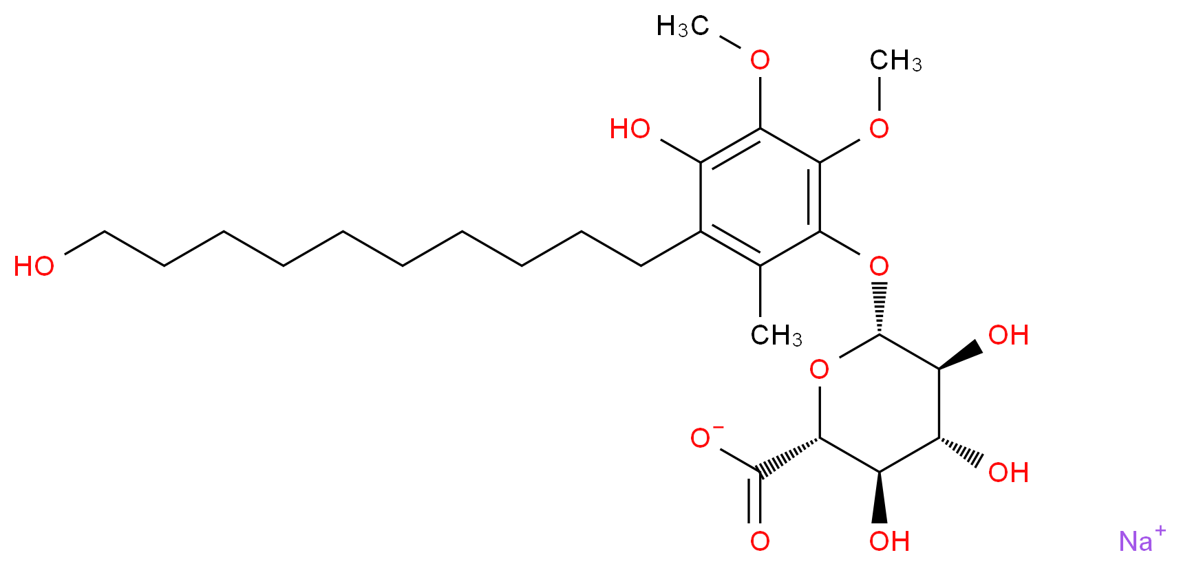 4-Hydroxy-3-(10-hydroxydecyl)-5,6-dimethoxy-2-methylphenyl β-D-Glucuronide Monosodium Salt _Molecular_structure_CAS_153010-37-8)