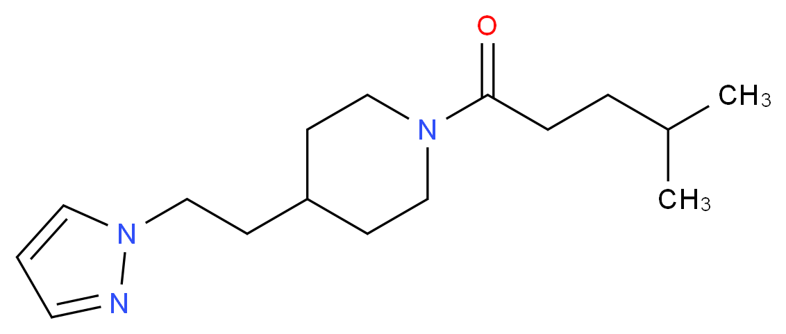 1-(4-methylpentanoyl)-4-[2-(1H-pyrazol-1-yl)ethyl]piperidine_Molecular_structure_CAS_)