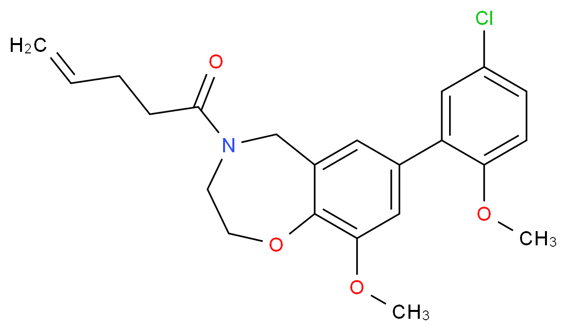 7-(5-chloro-2-methoxyphenyl)-9-methoxy-4-(4-pentenoyl)-2,3,4,5-tetrahydro-1,4-benzoxazepine_Molecular_structure_CAS_)